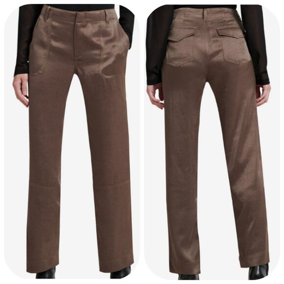 DKNY Satin STRAIGHT-LEG Black DRESS PANTS - Picture 10 of 12